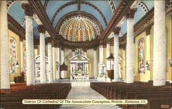 Interior Of Cathedral Of The Immaculate Conception Mobile, AL Postcard Postcard