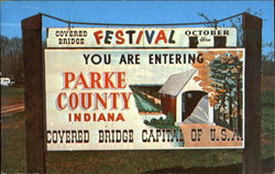 Covered Bridge Festival Indiana Postcard Postcard