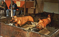 Pig Roast At Aztec Trading Post Postcard