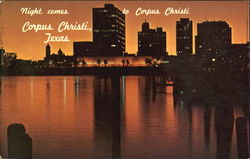 Night Comes To Corpus Christi Postcard