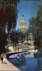 The San Antonio River And Transit Tower San Marcos, TX Postcard Postcard