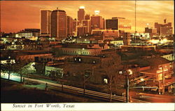 Sunset In Fort Worth Texas Postcard Postcard