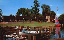 Lakeview Motor Lodge Minocqua, WI Postcard Postcard