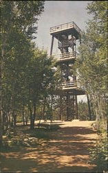 Lookout Tower Rib Mountain Wausau, WI Postcard Postcard