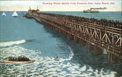 Viewing Water Sports From Pleasure Pier Postcard