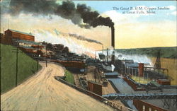 The Great B. & M. Copper Smelter Great Falls, MT Postcard Postcard