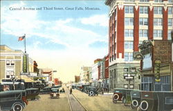 Central Avenue And Third Street Great Falls, MT Postcard Postcard