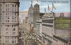 Looking Down Market Street From Fifth San Francisco, CA Postcard Postcard