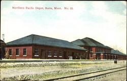 Northern Pacific Depot Butte, MT Postcard Postcard