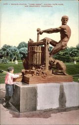 Bronze Statue Cider Press, Golden Gate Park San Francisco, CA Postcard Postcard