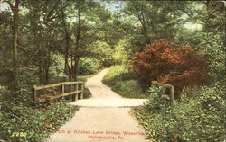 Path At Kitchen Lane Bridge, Wissahickon Philadelphia, PA Postcard Postcard