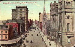 Broad Street, North of City Hall Postcard