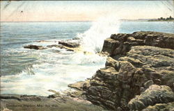 Sea Wall Southwest Harbor, ME Postcard Postcard