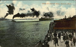 Scene On Detroit River Postcard