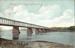 Mississippi River Bridge Hamilton, IL Postcard Postcard