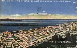 Perspective Of The Exposition By Jules Guerin From The Presidio Heights 1915 Panama-Pacific Exposition Postcard Postcard