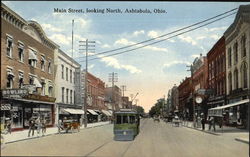 Main Street Looking North Ashtabula, OH Postcard Postcard