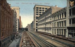 Elevated Loop, Wabash Ave Postcard