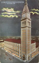 Daniels & Fisher's Building At Night Postcard