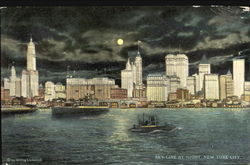 Skyline By Night New York City, NY Postcard Postcard