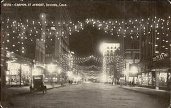 Champa St. At Night Denver, CO Postcard Postcard