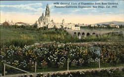 General View Of Exposition From Rose Gardens San Diego, CA Postcard Postcard