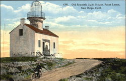 Old Spanish Light House, Point Loma Postcard