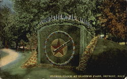 Floral Clock, Gladwin Park Detroit, MI Postcard Postcard