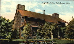 Log Cabin, Palmer Park Detroit, MI Postcard Postcard