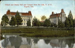 Villard And Deady Hall And Campus From The Lake, U. of O Eugene, OR Postcard Postcard