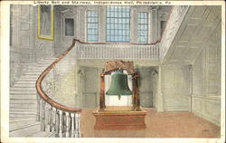 Liberty Bell And Stairway, Independence Hall Postcard