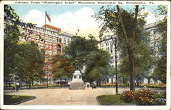 Artillery Corps "Washington Grays" Monument, Washington Sq. Philadelphia, PA Postcard Postcard