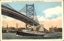 Harbor Scene And Sky Line Postcard