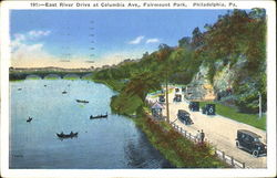 East River Drive At Columbia Ave, Fairmount Park Philadelphia, PA Postcard Postcard