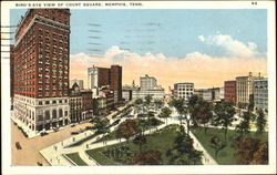 Bird's Eye View Of Court Square Memphis, TN Postcard Postcard