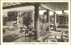 Veranda In A Private Home Los Angeles, CA Postcard Postcard