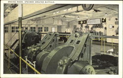 Steamer Greater Buffalo Engine Room Postcard