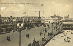 Boardwalk From Casino Asbury Park, NJ Postcard Postcard