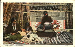 How Navajo Rugs Are Made Native Americana Postcard Postcard