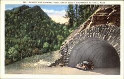 Tunnel And Chimney Tops, Great Smoky Mountians National Park Postcard