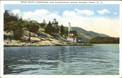 West Point Lighthouse And Constitution Island New York Postcard Postcard