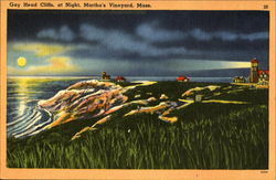 Gay Head Cliffs At Night Martha's Vineyard, MA Postcard Postcard