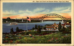 Cape Cod Canal And Bourne Bridge Postcard