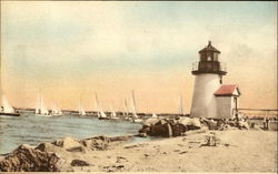 Brant Point Light Nantucket, MA Postcard Postcard