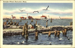 Straight Wharf Nantucket, MA Postcard Postcard