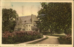 Willow Brook Residence Of Mrs. Zenas Crane Postcard