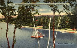 Lake Chargoggagoggmanchauggagoggchaubunagungamaugg From Indian Inn Webster, MA Postcard Postcard