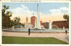 Fountain At Logan Square Postcard