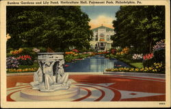 Sunken Gardens And Lily Pond Horticulture Hall, Fairmount Park Postcard