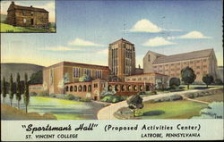 Sportsman's Hall, St. Vincent College Latrobe, PA Postcard Postcard